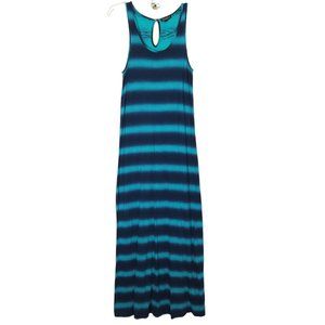 Lucky Brand Womens Maxi Dress Size S Blue Striped‎ Sleeveless Tank Stretch
